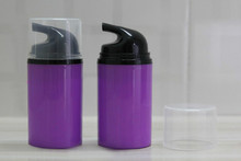50ML  purple   plastic airless lotion bottle with black    airless pump ,transparent lid  used for Cosmetic Packaging 2024 - buy cheap