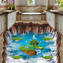 Beibehang-mural de suelo en 3d para exteriores, sala de estar de suelo para papel tapiz, suelo de baño, Isla de suspensión aérea, Paloma, 3D 2024 - compra barato