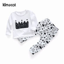 Kimocat Spring Baby Boy Clothes Newborn Baby Girl Clothing Set Boys Sport Suit Children Clothes Cotton Spring Flower Jacket 2024 - buy cheap