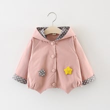 2019 Baby girls new spring outerwear clothing children girls cute cartoon dots patchwork hooded trench Coat 1-3 years! 2024 - buy cheap