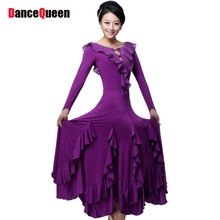 New Arrival Ballroom Dance Competition Dresses Black/Purple/Red/Rose Vestido De Formatura S-XXXL Tango Dress Free Shipping 2024 - buy cheap