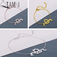 QIAMNI-pulsera de acero inoxidable para mujer, brazalete de cadena con diseño de Amanecer y atardecer, paisaje de montaña, Sistema Solar, sol y luna, regalo de cumpleaños 2024 - compra barato