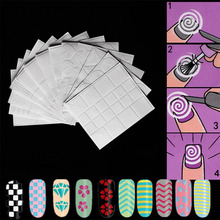 Belo 12 Estilos/Kit Manicure Oco Nail Art Form Fringe Guias Etiqueta DIY Stencil Prego Ferramentas de Decoração Da Moda 2024 - compre barato