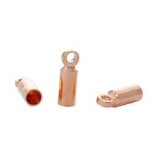Медные наконечники шнура DoreenBeads, цилиндрические розовые и золотые наконечники для ожерелий 8 мм (3/8 дюйма) x 2,5 мм (1/8 дюйма), 15 шт. 2024 - купить недорого