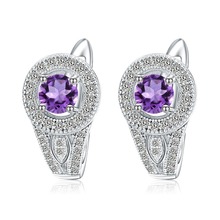 GEM'S BALLET Pure 925 Sterling Silver Vintage Earrings For Women 0.95Ct Natural Amethyst Gemstone Stud Earrings Fine Jewelry 2024 - buy cheap