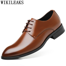 Zapatos de vestir para Hombre, calzado Formal, de cuero italiano, para oficina y Social, color negro 2024 - compra barato
