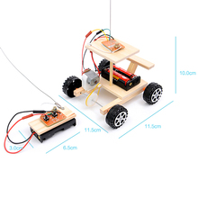 1Pc  Educational Toy Wood DIY Wireless Remote Control Racing Model Kit Kids Physical Science Experiments Toy Set Assembled Car 2024 - compre barato