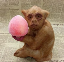 Muñeco de simulación de mono realista, juguete artesanal, un regalo de melocotón de 15x10x21cm 2024 - compra barato