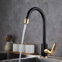 Black&Gold Kitchen Faucet Space Aluminum Single Handle Hot and Cold Water Vessel Sink Basin Tap Mixer Torneira Cozinha 2024 - buy cheap