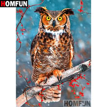 HOMFUN Full Square/Round Drill 5D DIY Diamond Painting "Animal owl" Embroidery Cross Stitch 5D Home Decor Gift A09525 2024 - buy cheap