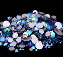 Tanzanite AB Color ss3,ss4,ss5,ss6,ss10,ss12,ss16,ss20,ss30 Flat Back Crystal Non Hotfix Nail Art Glue On Rhinestones decoration 2024 - buy cheap