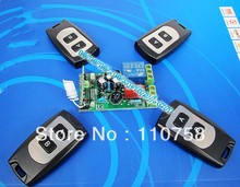 Frete grátis 220 V 1 CH rf wireless switch controle remoto sistema 4 transmissor & 1 Receptores 315 mhz 433 MHZ-onda z