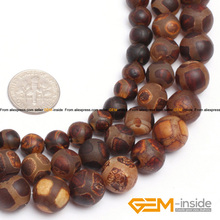 Round Frost Vintage Banded Football Wooden Agat Beads 8mm To 12mm DIY Loose Beads For Bracelet Making Strand 15 Inches ! 2024 - buy cheap