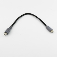 Convertidor de enchufe USB tipo C 3,1 macho a Mini USB 5 Pin B macho, adaptador OTG, Cable de datos de plomo para Macbook móvil 25cm / 1 m 3 pies, 10 Uds. 2024 - compra barato