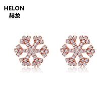 Solid 10k Rose Gold Engagement Wedding Anniversary Trendy Fine Jewelry 0.24ct SI/H Natural Diamonds Stud Earrings Women 2024 - buy cheap