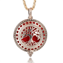 MODKISR Hollow Golden Tree Of Life Box Aromatherapy Diffuser Locket Necklace Essential Oil Diffuser Magnetic Opening Necklace 2024 - buy cheap