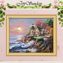 The Seaside Lighthouse Counted Cross Stitch 11CT 14CT Cross Stitch Sets Wholesale Scenic Cross-stitch Kits Embroidery Needlework 2024 - buy cheap