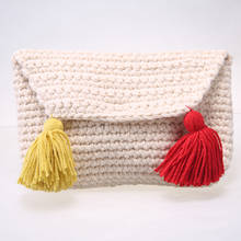 Korea Style Knitting Women Bag Fashion Tassels Day Clutch Bag Winter Handbag Bolsa Feminina Fresh Girls Purse Female Bag 2024 - buy cheap