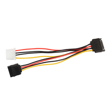 15Pin Штекерный кабель для быстрого распространения на 15Pin IDE Molex Female + 4Pin SATA Female кабель питания JQ0327 2024 - купить недорого