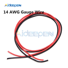 Fio flexível de silicone para medidor 14 awg, cabos de cobre entrançados para rc black 1m + vermelho 1m 2024 - compre barato