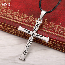 HSIC Dropshipping Japanese Anime Guilty Crown Cross Necklace One Piece Comic Pendant Necklace for Men/ Women Rope Chain collare 2024 - buy cheap