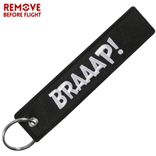 Car Keychain BRAAAP Embroidery Key Chain for Motorcycles and Cars Gifts Key Fobs with Chains OEM Remove Before Flight Key Ring 2024 - buy cheap