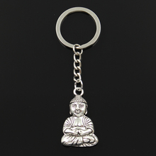 New Fashion Keychain 39x23mm Meditate Buddha Pendants DIY Men Jewelry Car Key Chain Ring Holder Souvenir For Gift 2024 - buy cheap