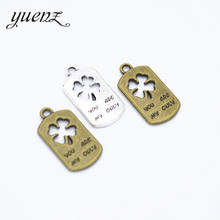 YuenZ-colgantes de trébol con letras, fabricación de joyas, 25x13mm, Q412, 10 Uds. 2024 - compra barato
