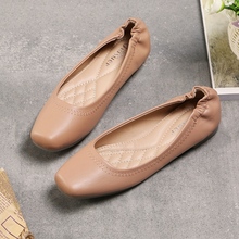 Big Size Women Leather Flats Fashion Women Casual Soft Driving Shoes Female Footwear Flat Shoes Woman Slip On Comfortable Shoes 2024 - buy cheap