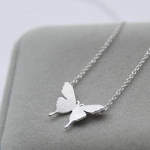 925 Sterling Silver Jewelry Brushed Butterfly Clavicle Chain Anti-allergic Beautiful Exquisite Pendant Necklaces   N031 2024 - buy cheap