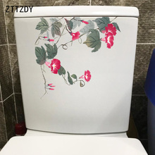 ZTTZDY 20.9*21.9CM Antique Ink Morning Glory Bathroom Toilet Sticker Classic Home Wall Decal T2-0234 2024 - buy cheap