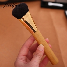 JWEIJIAO Golden and bamboo handle black hair Inclined head Loose Powder Brush Professional Foundation Blush High Quality 1 pc 2024 - buy cheap