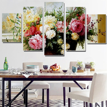 Frameless Oil Painting Colorful Flowers Modular Canvas Picture Wall Poster Home Decoration Print on Canvas for Wall Decor 5pcs 2024 - buy cheap