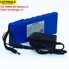 Baterías recargables de 12 v, 9,8ah, 9800mAh, 18650, paquete de batería de iones de litio de 12 V, Placa de protección, batería de Monitor CCTV + cargador de 12,6 V y 1A 2024 - compra barato