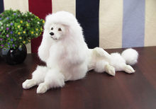 big new simulation lying dog toy lovely white poodle model gift about 15x40x21cm 2024 - buy cheap