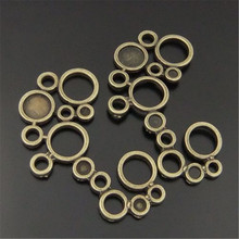 GraceAngie10PCS 2017 Top New Atq Bronze Simple Circle Bubble Charms Connectors  Key Chian Jewelry Accessories 56*32*2mm 2024 - buy cheap