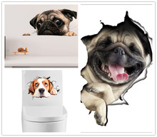 3D мультфильм животных наклейка на холодильник наклейки для туалета на сиденье для унитаза, ПВХ окна ванная комната наклейки, художественный постер 2024 - купить недорого