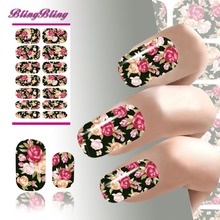 2PCS Nail Sticker FLower Designs Water Transfer Nails Art Sticker Nail Wraps Elegant 3D Manicure Decor 2024 - buy cheap