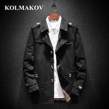 KOLMAKOV-gabardina informal para hombre, abrigo ajustado de talla grande, M-5XL, rompevientos, para otoño 2024 - compra barato