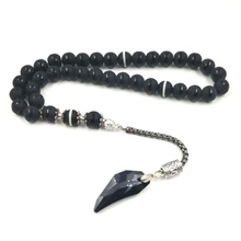 Кристалл Tasbih с агатом, кисточка, популярный стиль, кристалл черного цвета, молитвенные бусины 33 66 99, бусины, каменные четки 2024 - купить недорого