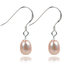 Elegant 925 Argent Hook Dangle Pearl Earrings Of 100% Natural Freshwater Drop Earrings For Women Girl Wedding Gift 2024 - buy cheap