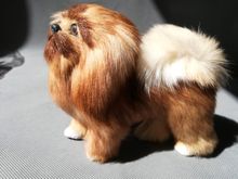 real life toy 16x14cm standing brown dog polyethylene&furs pekingese dog model home decoration props ,toy gift d0133 2024 - buy cheap