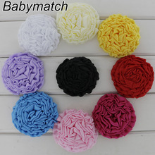 Babymatch 45 unids/lote 2,7 ''flores de la gasa hecha a mano Decoración Para niña vestidos de satén flores de la cinta para los accesorios del pelo del cabrito 2024 - compra barato