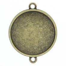 DoreenBeads-Conectores de ajuste de cabujón de bronce antiguo redondo, 3,5x2,8 cm (compatible con 25mm),20 piezas 2024 - compra barato