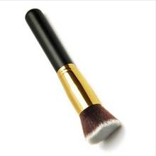 Profissional Pincel de Maquiagem Flat Top & Round Top Pincel de Base Em Pó Escova beleza Escova Cosmética Madeira compõem brushesTool 2024 - compre barato