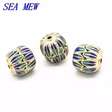 5 PCS 11.5mm Tibetan Alloy Bead Gold Silver Color Enamel Glaze Drops Nepal Bead Spacer Beads Hole Bead For Jewelry Making 2024 - buy cheap