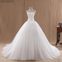 Charming Sweetheart Simple Lace Bodice Ball Gown Wedding Dresses 2021 Backless Tulle Vestido De Noiva Bride Dress 2024 - buy cheap