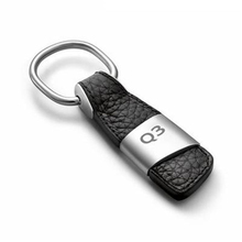 1Pcs Black Leather Car Logo Keychain Key Ring Car Styling Accessories for Audi Q3 RS Quattro S line Sline Key Chain 2024 - buy cheap