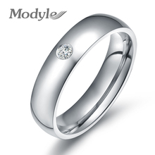 Modyle moda anéis de casamento para mulher anéis de aço inoxidável com cz pedra alta qualidade 3 cores anel jóias 2024 - compre barato