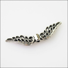 30Pcs Antiqued Silver Color Hollow Wings Spacer Beads Charms 8x32mm 2024 - buy cheap